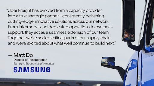Uber Freight and Samsung partnership